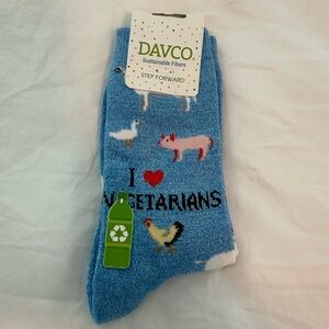 Davco Blue Vegetarian Themed Socks